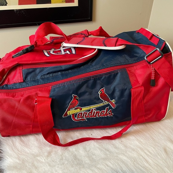 MLB Cardinals Red and Blue Duffel Bag - Picture 2 of 14